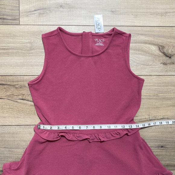 The Children’s Place Girls Ruffle Jacquard Tiered‎ Dress Size 16 Malaga Rose - Picture 3 of 10